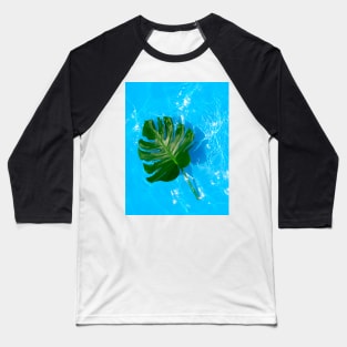 Monstera deliciosa plant floating on blue water Baseball T-Shirt